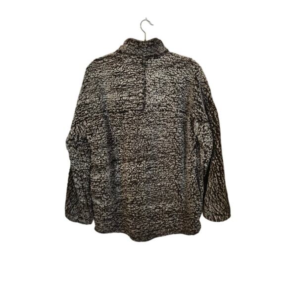 Altar'd State Women's Sherpa Jacket Size Small Black 1/4 Zip Casual Oversized - Picture 2 of 7